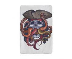 ELIENONO Soft Fluffy Flanell Fleece Decken,Vektor-Farbschädel-Piraten-Illustration,Warme Decke für Schlafsofa Couch Leichtes Reisen Camping,127 * 102cm