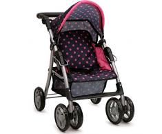 Moni Puppenbuggy, Puppenwagen Punkte 9352, zusammenklappbar, Schiebehöhe 51,5 cm