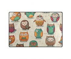 LIANCHENYI Teppich mit lustigem Eulen-Motiv, rutschfest, Fußmatte für Wohnzimmer, Schlafzimmer, 78,7 x 50,8 cm, Polyester, Multi, 31 x 20 inch