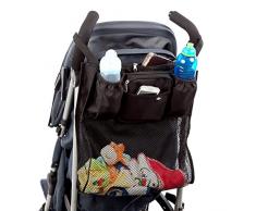 BTR Slimline Buggy und Kinderwagen Organizer mit Einkaufsnetz. Einheitliche Passform & wasserfest PLUS 2 Kinderwagen Clips GRATIS. Unverzichtbares Kinderwagen-Zubehör
