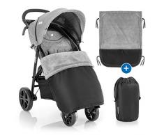 Zamboo Universal Decke für Kinderwagen und Buggy - wasserabweisende Outdoor Beindecke für Sportwagen & Jogger - Schwarz Grau