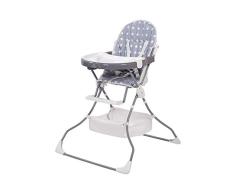 101162426, Polini Kids Kinderhochstuhl 252 Sterne grau weiß klappbar, 2135-16
