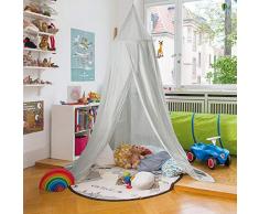 infactory Baldachin: Kinder-Betthimmel mit Insektenschutz, grau, zusammenfaltbar (Himmelbett)