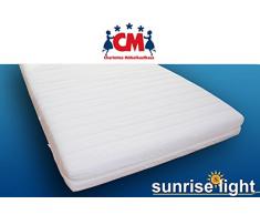 Sunrise Light Kindermatratze Babymatratze 90x200 cm Schaumstoffmatratze Bezug abnehmbar waschbar Kinder Matratze Schaumstoff punktelastisch, schadstoffgeprüft mit Öko-Tex Zertifizierung.