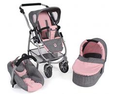 Bayer Chic 2000 637 15 Kombi Emotion All In, 3-in-1 Puppenwagen, Melange grau-rosa