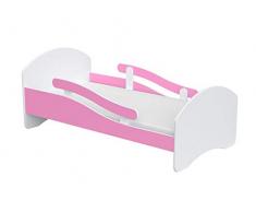 Childrens Beds Home Einzelbett Oscar für Kinder Kinder Kleinkind Juniors 140 x 70 160 x 80 180 x 80 mit Schaumstoffmatratze, Aber Keine Schubladen enthalten (weiß - Pink, 160 x 80)