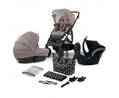 Kinderkraft Kinderwagen 3 in 1 PRIME 2020, Kinderwagenset, Kombikinderwagen, Sportwagen, Buggy und Tragewanne, Babyschale, Große Räder, Luftreifen, Bequemer Buggy-Sitz, Babyschale, beige