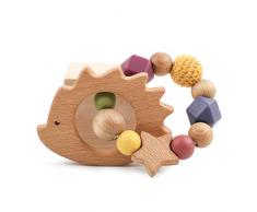 lets make Holz Igel Silikon Baby Beißring Mit sicherem Bio Olivenöl überzogen Hölzerne Rasseln Sensorische Spielzeug Dusche Geschenk