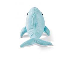 Nici 45358 Kuscheltier Delfin Del-Finchen 30 cm, blau/Glitzern