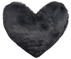 Brandsseller Herzkissen Kuschelkissen Schmusekissen Flausch Plüsch Dekokissen ca.40x30 cm Grau