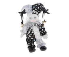 SM SunniMix 5 Zoll Vintage Porzellan Puppe Im Kleid, Kreatives Geschenk Für Freundin, Dollhouse People Display Decor Collection
