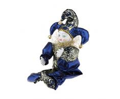 CUTICATE Stehende Porzellan Puppe Clown Puppe mit Bunten Outfits Minipuppen Clown Puppen Dekorfigur - D- 33 cm