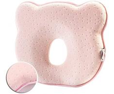 LitoTree Baby-Kissen – Schutz vor Entstehung eines Flachkopf-Syndroms für Ihr neugeborenes Baby Memory-Schaum-Kissen – Kopfformendes Kissen und verhindert Plattkopf-Baby-Kissen, 0–12 Monate,rosa