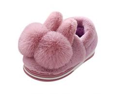 Starne Warmer Fuß der Winterkinder stellte Hauptbeutelwurzelhefterzufuhren Plüschkaninchen Normallack nettes Elternteilkind (28 EU, Lila)