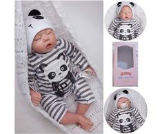 ZIYIUI Realistische Reborn Babys Puppen Junge 20 Zoll 50 cm Silikon Vinyl Lebensecht Augen Geschlossen Reborn Doll Mädchen Handgemachte Magnetismus Spielzeug Geschenke