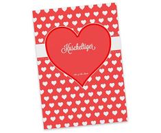 Mr. & Mrs. Panda Postkarte Kuscheltiger Herz Geschenk - 100% Handmade aus Karton 300 Gramm - Valentinstag Herz Liebe Ver
