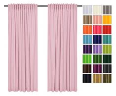 Rollmayer Vorhänge mit Tunnelband Kollektion Vivid (Pastellrosa 50, 135x150 cm - BxH) Blickdicht Uni einfarbig Gardinen Schal für Schlafzimmer Kinderzimmer Wohnzimmer
