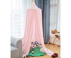 Laneetal Betthimmel Baldachin Rosa Kinderzimmer Deko Moskitonnetz Babys Bett, Prinzessin Prinz Spielzelte Kuschelecke Dekoration für Spielzimmer Schlafzimmer Ankleidezimmer