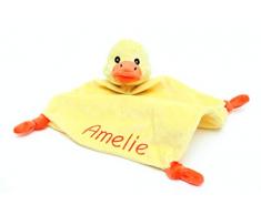 Steffis Nähkiste Schnuffeltuch Ente mit Namen bestickt