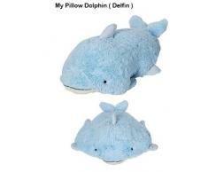 Pangifriendz 2 in 1 Kuscheltier Plüschtier Plüschkissen Kuschelkissen Big Edition 40 cm (Delfin)