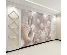 Europäischer Tapetenwand-Stoffschwan der Fernsehhintergrundwandpapierwohnzimmer-Schlafzimmerdekoration 5d Stereowandfilmwand Tapete 3d wandbild tapeten vintage Moderne Hintergrundbild-400cm×280cm