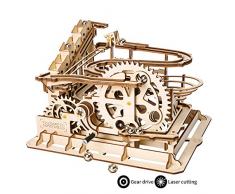 ROKR Holzpuzzle Bausatz 3D Puzzle Holzbausatz Mechanische Modell mit Balls Brainteaser für Kinder, Jugendliche und Erwachsene (Waterwheel Coaster)