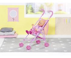 Zapf Creation 826485 BABY born Stroller mit Tasche, zusammenklappbarer Puppenbuggy mit Gurtsystem und praktischem Netz, Puppenzubehör