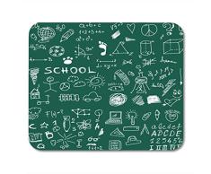 Gaming Mouse Pad Kreide Schule Gekritzel Textur Board Bildung Hintergrund Tafel Cartoon GreenDecor Büro rutschfeste Gummi Backing Mousepad Mouse Mat