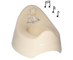 alles-meine.de GmbH Töpfchen / Nachttopf - mit Musik & Sound - groß - mit großer Lehne + Spritzschutz - Giraffe - Creme - Babytöpfchen / Kindertopf / Lerntöpfchen - Toiletten..