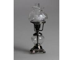 Melody Jane Puppenhaus Öl Lampe Antik Silber Transparentes Glas 12V Miniatur Elektrische Beleuchtung