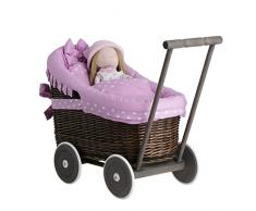 e-wicker24 EIN Wagen, EIN Bett für Puppen aus Weide, Spielzeug aus Weide, Puppenwagen aus Weide, Korbpuppenwagen, Weidenwagen