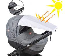 BABYLUX Sonnenschutz SONNENSEGEL für Kinderwagen Buggy UV Schütz (53. Hell Grau)