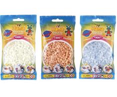 Hama Midi Bügelperlen Konvulut 3 Leuchtfarben (Leuchtfarbe Blau,Leuchtfarbe Grün,Leuchtfarbe Rot)