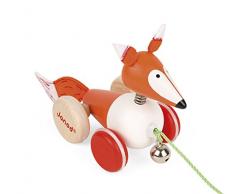Janod J08191 Zigolos Nachziehtier aus Holz, Fuchs