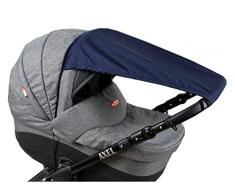 BABYLUX Sonnenschutz UV Rollo Schütz SONNENSEGEL Sonnendach für Kinderwagen Buggy (Marine Blau)