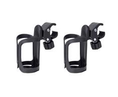 VORCOOL 2 Stücke Universal Kinderwagen Getränkehalter Flaschenhalter Kaffeehalter Becherhalter für Fahrrad Buggy Rollstuhl (Schwarz)