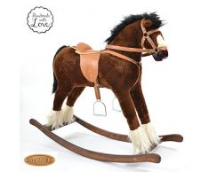 ALANEL T Sehr Hochwertiges Großes Schaukelpferd / Schaukeltier Handarbeit NEU & OVP (Brown)