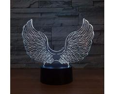 Weihnachtsgeschenk Weihnachtsgeschenke Nachtlicht Engel 3D Flügel LED Lampe mit Strom USB Touch Bunt 3D Nachtlicht Tischlampe Baby Kinder Schlitten Licht beste Geschenke Schiff mit Fernbedienung