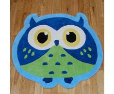 Think Rugs Hong Kong Eule Hand Made Kinder Teppich, blau, 80 x 80 cm
