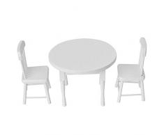 1:12 Puppenhaus Mini Tisch Stuhl Zubehör 3 STÜCKE Set Simulation Hölzernes Puppenhaus Miniatur Möbel Foto Requisiten für Kleinkinder