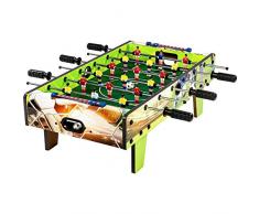 Maxstore Mini Kicker Tischfußball „Chelsea“, Soccer Design, Maße: 70x37x25 cm, Gewicht: 4 kg, 6 Spielstangen, Kleiner Kinder Tischkicker inkl. 2 Bälle