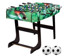 Maxstore Tischfussball „Belfast“, klappbar, Farbe: Schwarz, nahtlos hochgezogene Spielfeldecken, inkl. 2 Bälle, Kicker Kickertisch Tischkicker