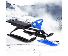 mewmewcat Schlitten Bob Schwarz und Blau Doppelsitzer Schneemobil Snowracer Lenkschlitten