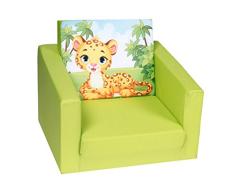 DELSIT Kindersessel zum Ausklappen Ausklappbare Kinder Sessel Baby Sessel Spielzimmer Kindermöbel für Jungen und Mädchen DSCHUNGEL Grün