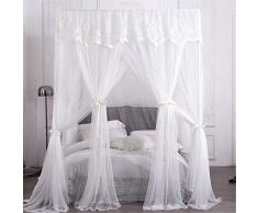 CYOYO Dreitürige Kuppel Hängende Prinzessin Moskitonetz Babybett Zelt Runde Betten Baldachin Spitze Moskitonetz Für Doppelbett Mädchen Zimmer Dekor-Weiß