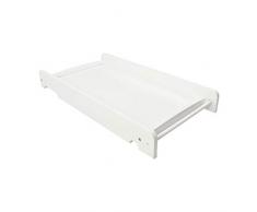 Puckdaddy Wickelbrett Mika – 87x44,5 cm, Wickelaufsatz aus Holz in Weiß, aufsetzbare Wickelauflage für das Babybett, hochwertige Wickeltischunterlage passend für alle IKEA Babybetten