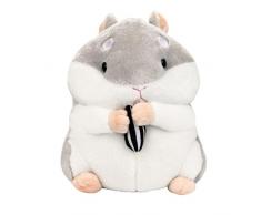 Gusspower Plüsch Hamster, 23cm entzückende Kawaii Fluffy Hamster weichem Plüsch Spielzeug Puppe niedlich gefüllte Spielzeug Geschenke Kindertag (Grau)