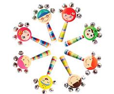 Baby-Musikinstrumente Hölzernes Xylaphon Baby Spielzeug Klingelglocke mit Stock aus Holz Rassel Glocken Kinder Musikinstrument Spielzeug