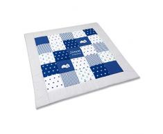 Amilian® Krabbeldecke Patchworkdecke Spieldecke Decke mit Namen und Datum M090 (105x105cm)