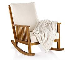 Pureday Schaukelstuhl - inklusive Kissen - outdoorgeeignet - Akazienholz